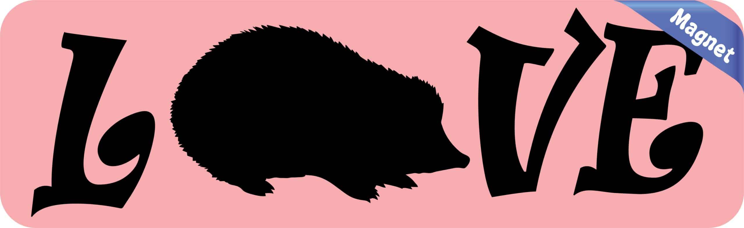 10in x 3in Love Hedgehog Magnet Magnetic Pet Animal Magnets