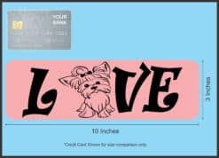10in x 3in Love Yorkie Magnet Magnetic Dog Bumper Magnets
