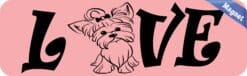 10in x 3in Love Yorkie Magnet Magnetic Dog Bumper Magnets