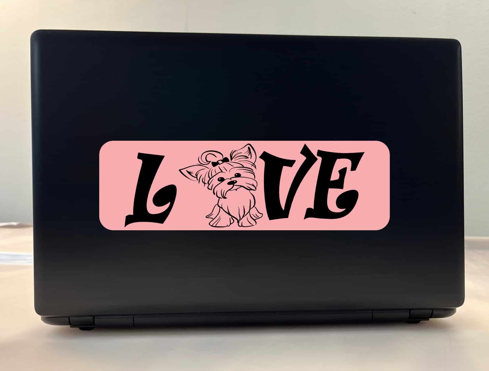 10in x 3in Love Yorkie Bumper Sticker Vinyl Pet Dog Decal Animal Stickers