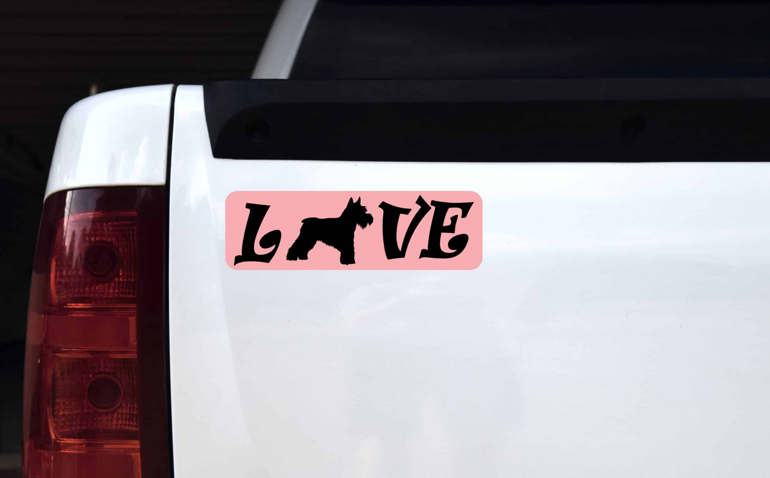 10in x 3in Love Schnauzer Magnet Magnetic Dog Magnets
