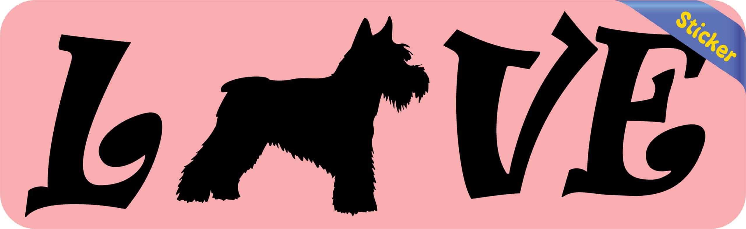 10in x 3in Love Schnauzer Bumper Sticker Vinyl Pet Dog Decal Animal Stickers