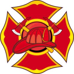 Red Fireman Emblem Sticker