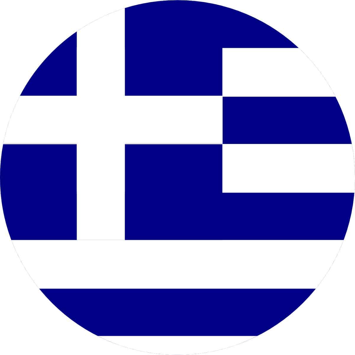 4x4 Round Greece Flag Sticker Vinyl Vehicle Decal Travel Hobby Stickers