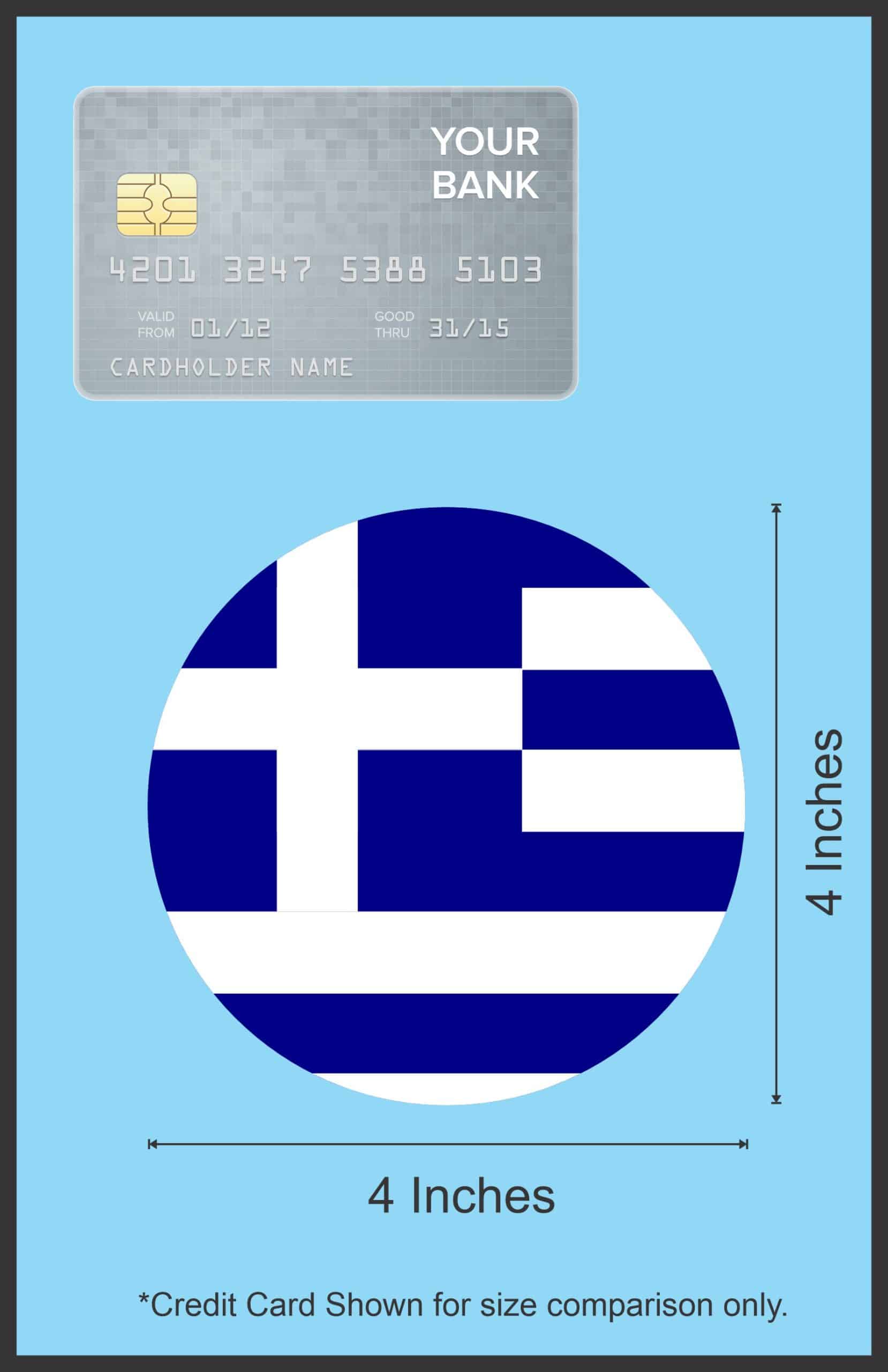 4x4 Round Greece Flag Sticker Vinyl Vehicle Decal Travel Hobby Stickers - Image 7
