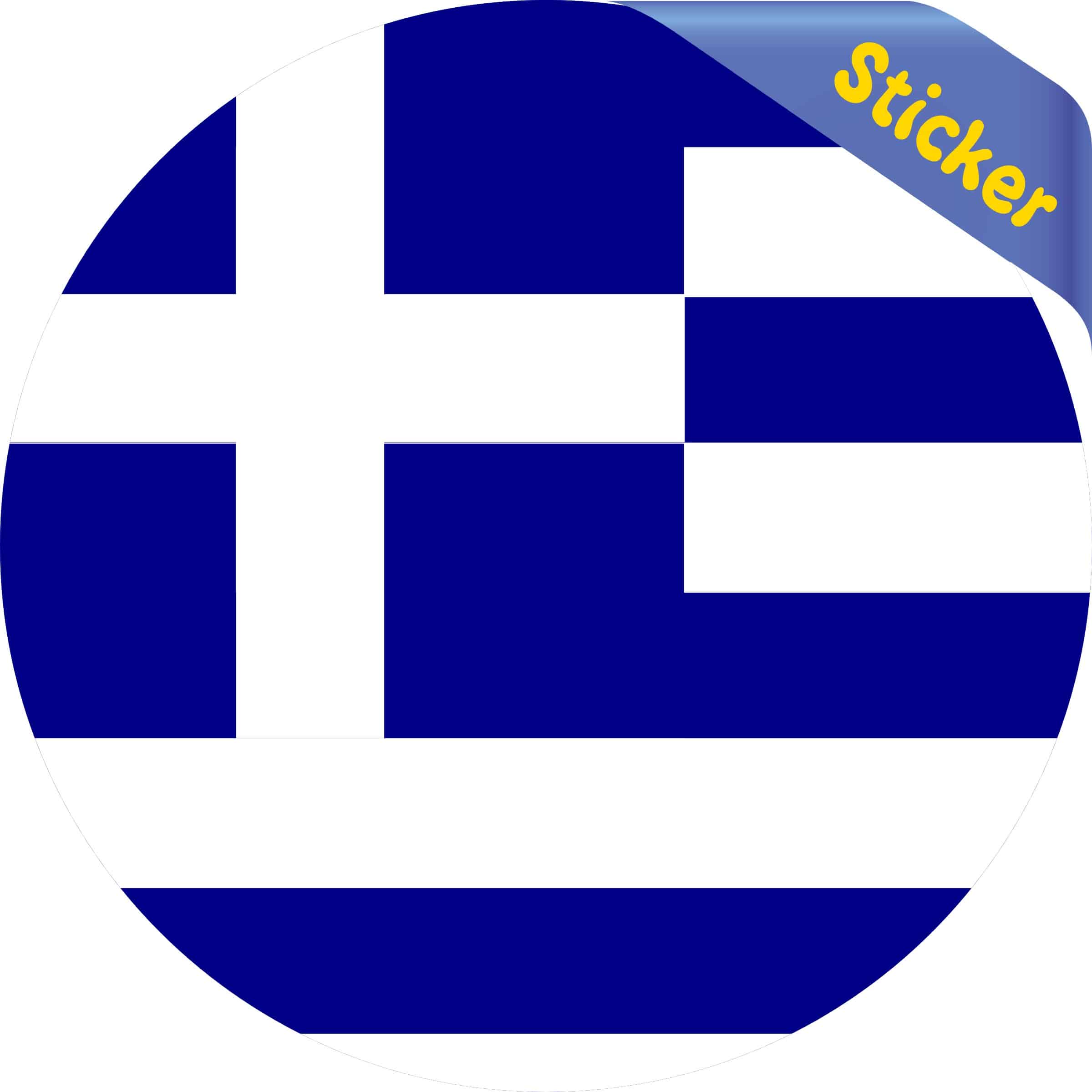 4x4 Round Greece Flag Sticker Vinyl Vehicle Decal Travel Hobby Stickers - Image 2