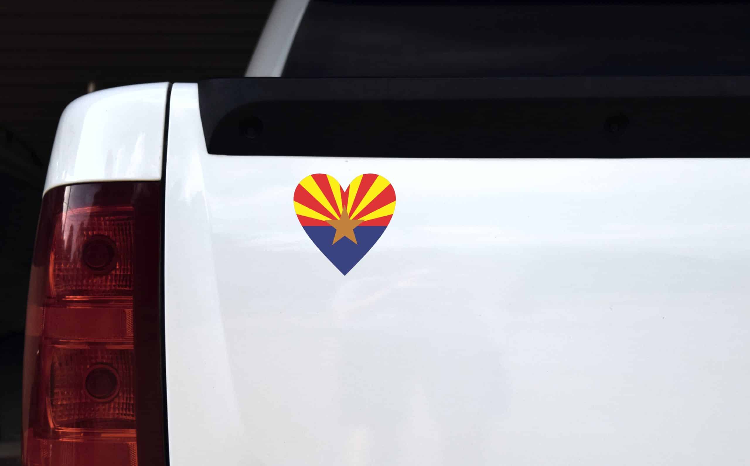 4in x 4in Arizona Flag Heart Sticker Vinyl Cup Decal State Bumper Stickers - Image 4