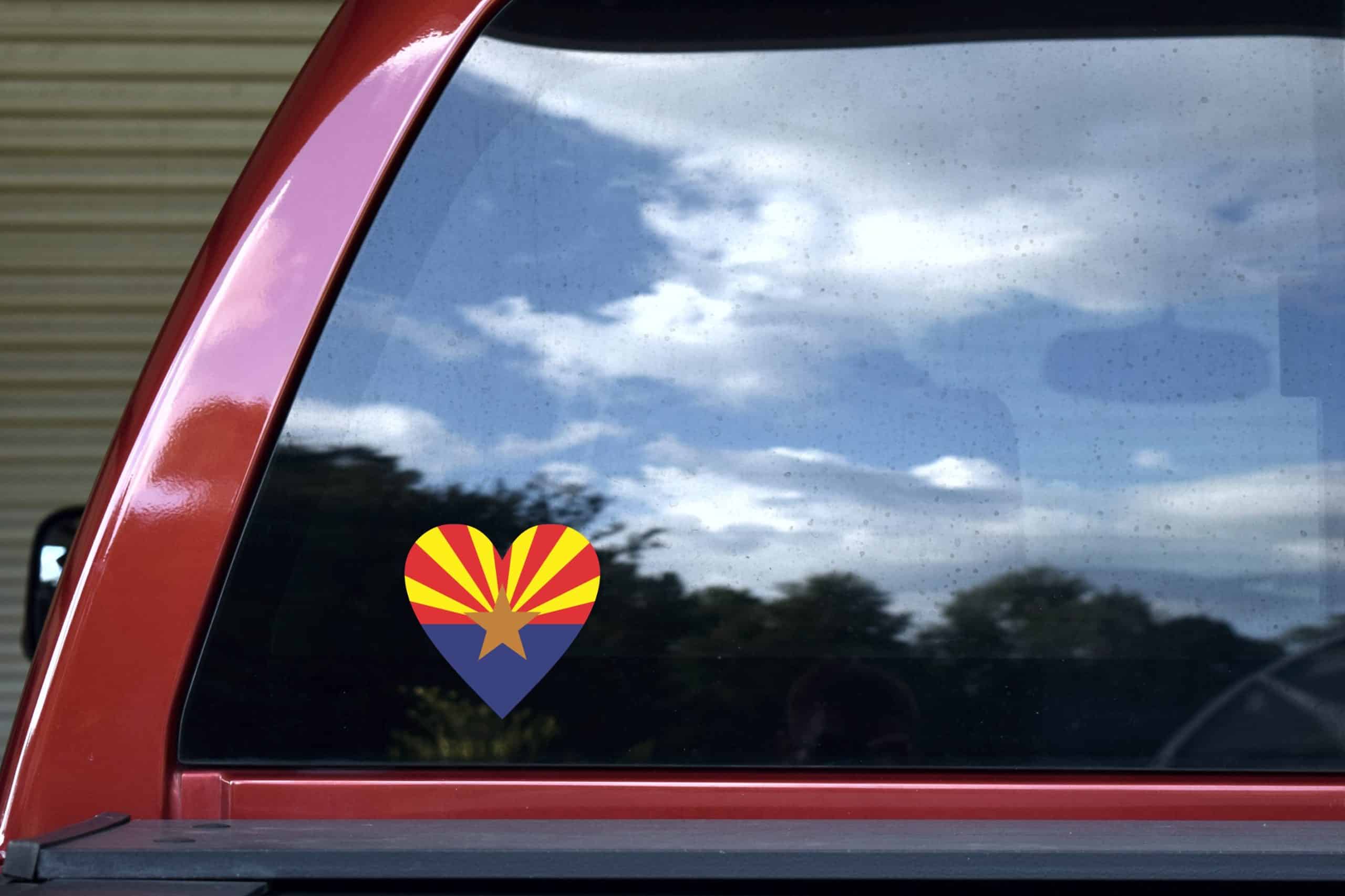 4in x 4in Arizona Flag Heart Sticker Vinyl Cup Decal State Bumper Stickers - Image 5
