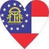 Georgia Flag Heart Sticker