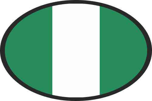 Oval Nigeria Flag Sticker