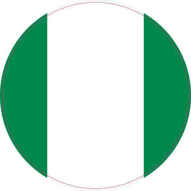 Round Nigeria Flag Sticker