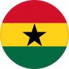 Round Ghana Flag Sticker