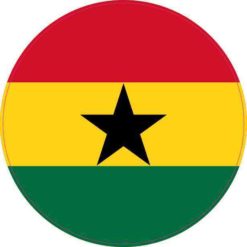 Round Ghana Flag Sticker