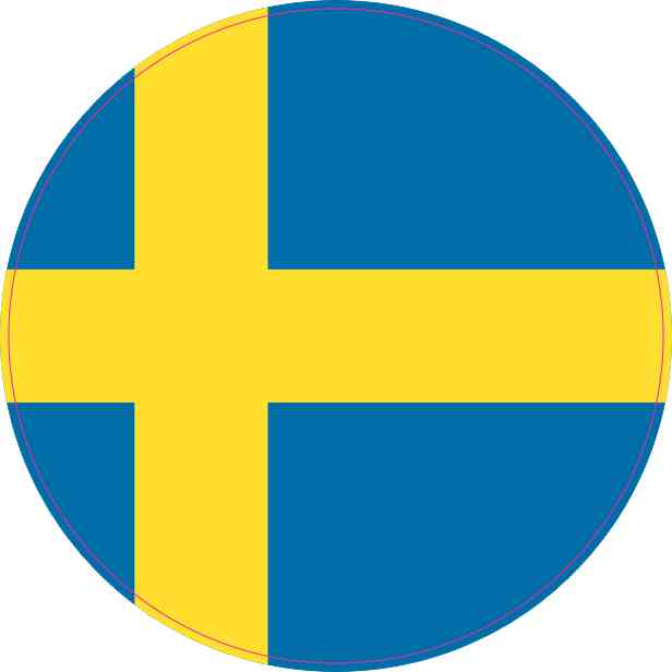 Round Sweden Flag Sticker