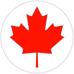 Round Canada Flag Sticker