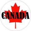 Labeled Round Canada Flag Sticker