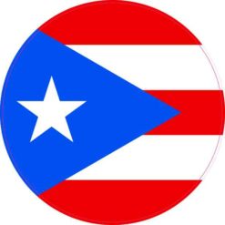 Round Puerto Rico Flag Sticker