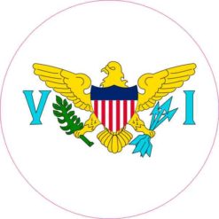 Round US Virgin Islands Flag Sticker