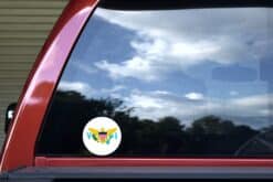 4in x 4in Round US Virgin islands Flag Sticker Vinyl Vehicle Travel Decal