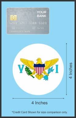 4in x 4in Round US Virgin islands Flag Sticker Vinyl Vehicle Travel Decal