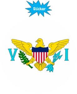 4in x 4in Round US Virgin islands Flag Sticker Vinyl Vehicle Travel Decal