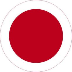 Round Japan Flag Sticker