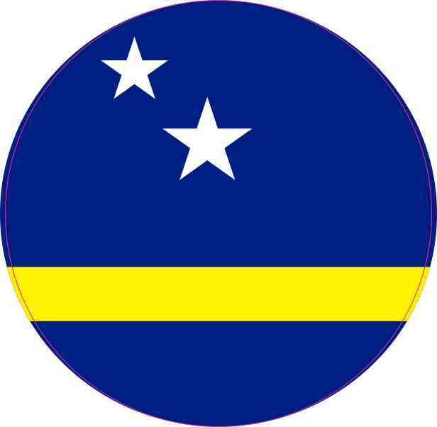 Round Curacao Flag Sticker