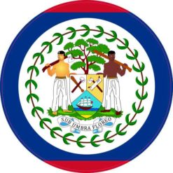 Round Belize Flag Sticker