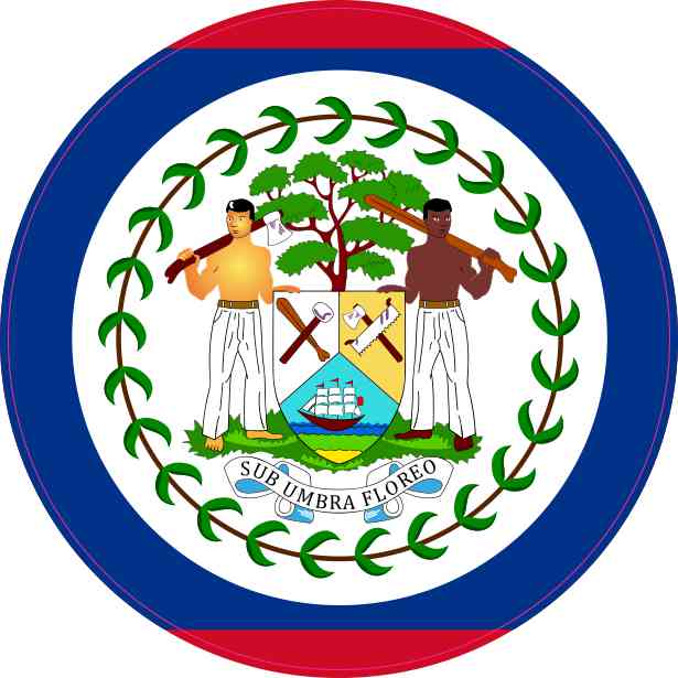 Round Belize Flag Sticker