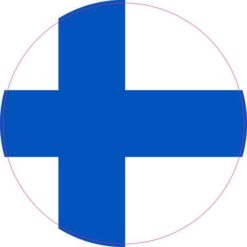 Round Finland Flag Sticker