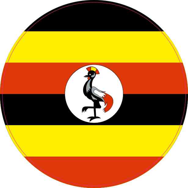 Round Uganda Flag Sticker