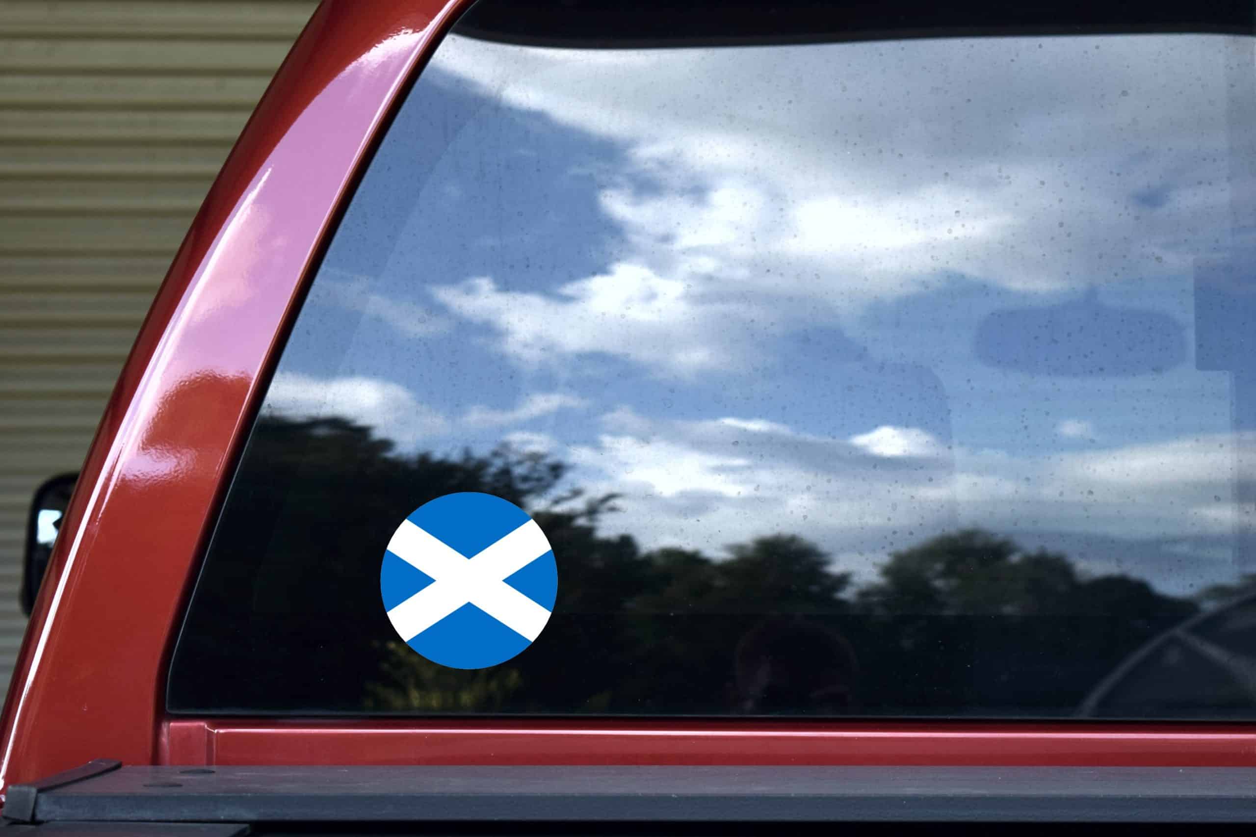 4x4 Round Scotland Flag Sticker Vinyl Vehicle Decal Travel Hobby Stickers - Image 5
