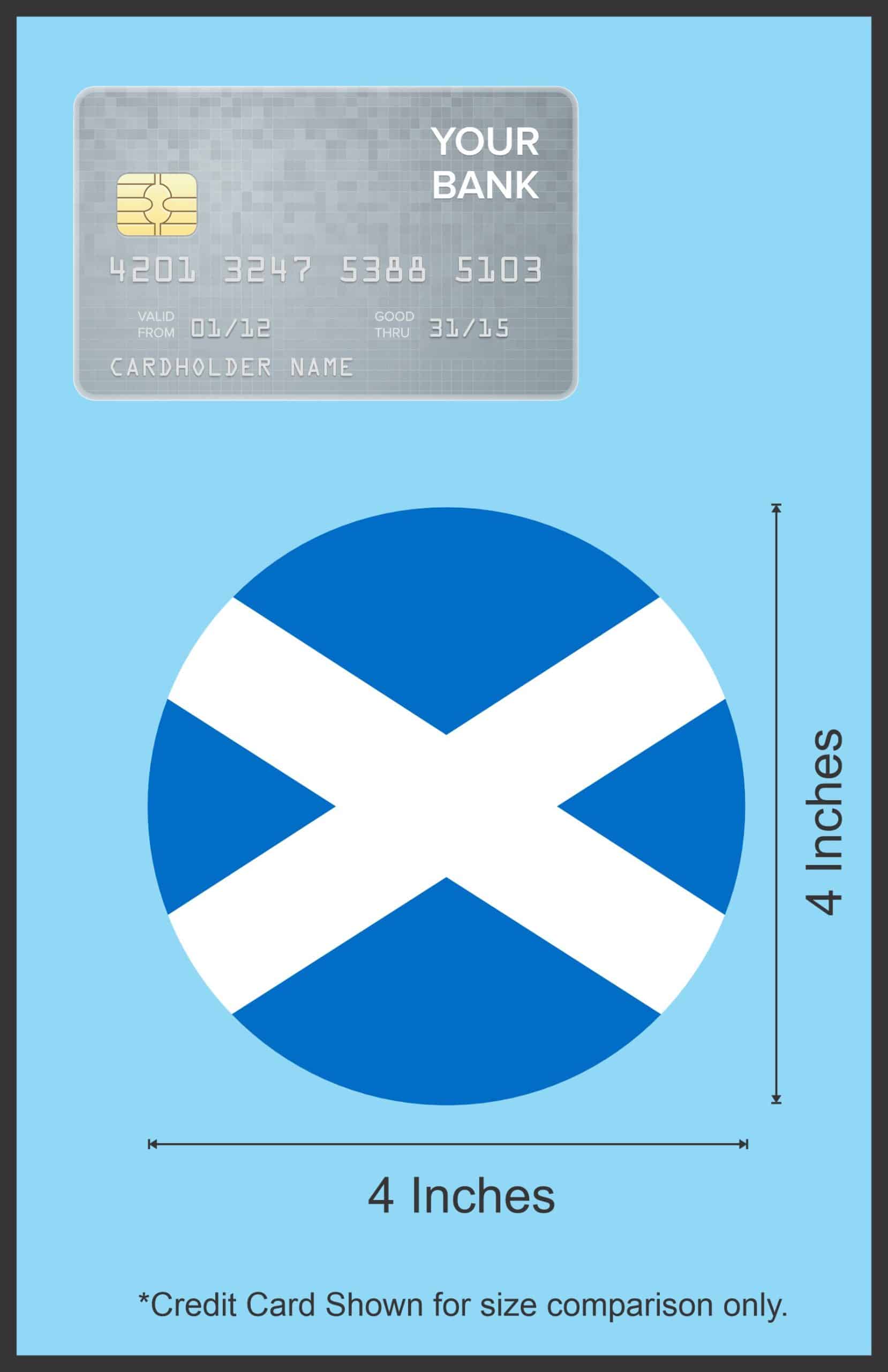 4x4 Round Scotland Flag Sticker Vinyl Vehicle Decal Travel Hobby Stickers - Image 6