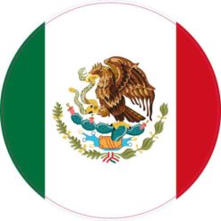 Round Mexico Flag Sticker