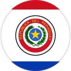 Round Paraguay Flag Sticker
