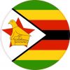 Round Zimbabwe Flag Sticker