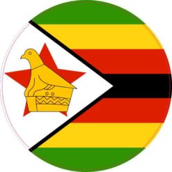 Round Zimbabwe Flag Sticker