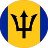 Round Barbados Flag Sticker