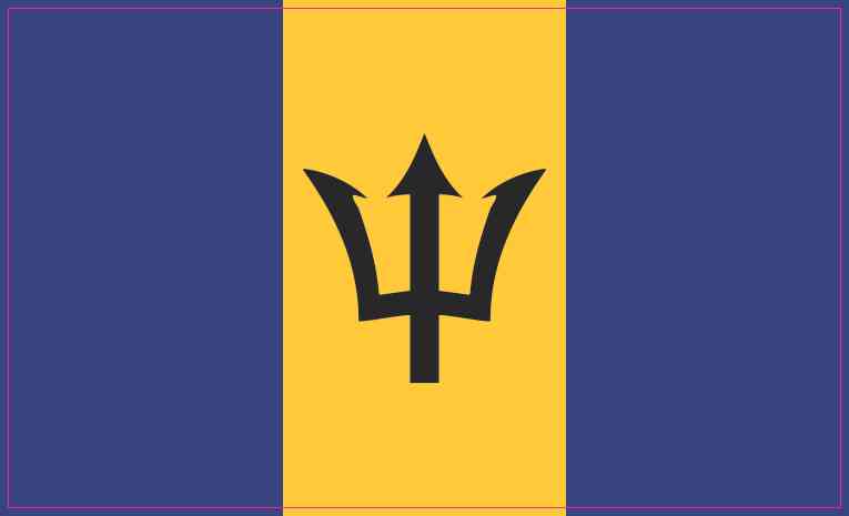 Barbados Flag Sticker