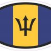 Oval Barbados Flag Sticker