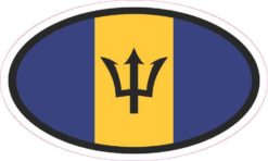 Oval Barbados Flag Sticker