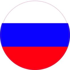 Round Russia Flag Sticker