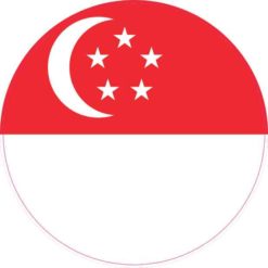 Round Singapore Flag Sticker