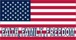 Faith Family Freedom American Flag Sticker