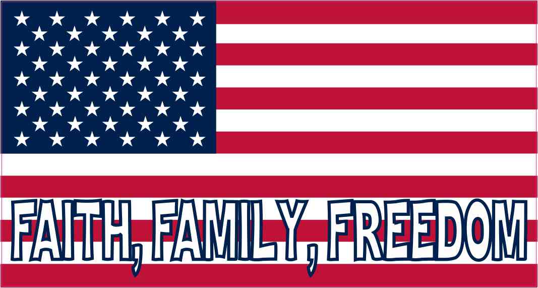 Faith Family Freedom American Flag Sticker
