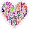 Pink Yoga Heart Sticker