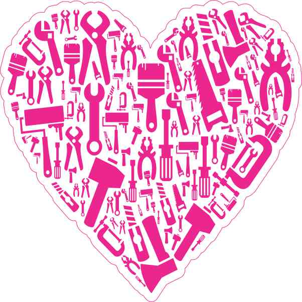Pink Tool Heart Sticker