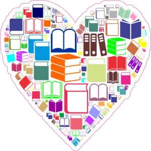 Colorful Book Heart Sticker