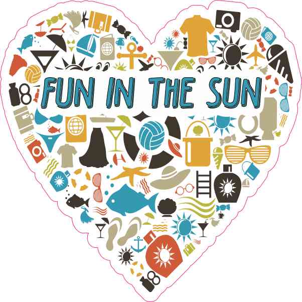 Fun in the Sun Heart Sticker