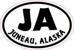 Oval JA Juneau Alaska Sticker